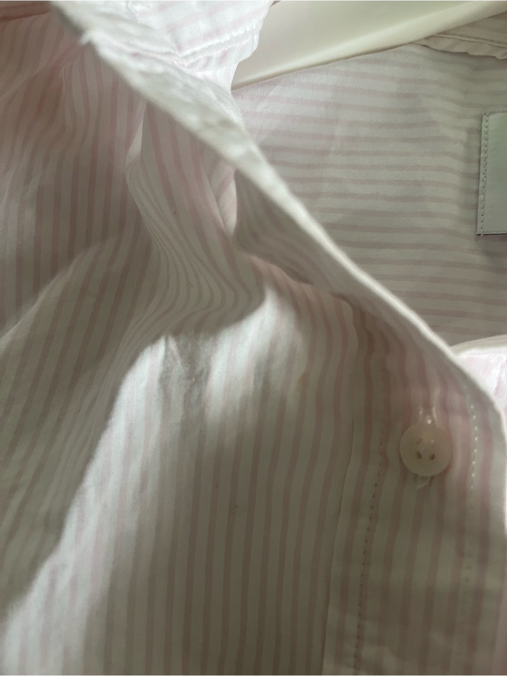 Aritzia Pink and White Striped Button-Down Crop Shirt - Picture 6 of 6